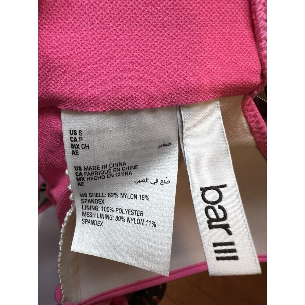 Bar III Women's Draped Monokini Swimsuit Size Small Pink Push-Up Cups Adjustable - Picture 7 of 8